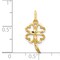 14K Yellow Gold 4 Leaf Clover Charm Pendant Jewelry 20 X 10mm